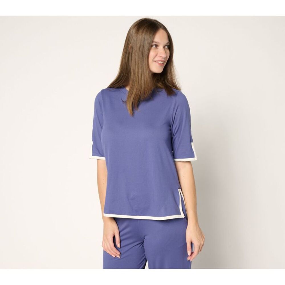 Liberare Women's Top Sz M Flexwear Color Accent Tee Blue A680560